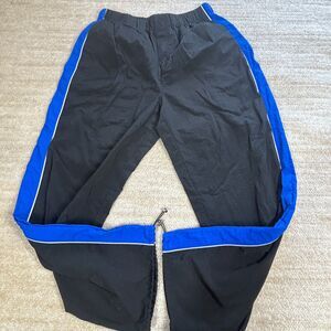 No Vacancy Track Pants Women's Size M Black with Blue Stripes Nylon